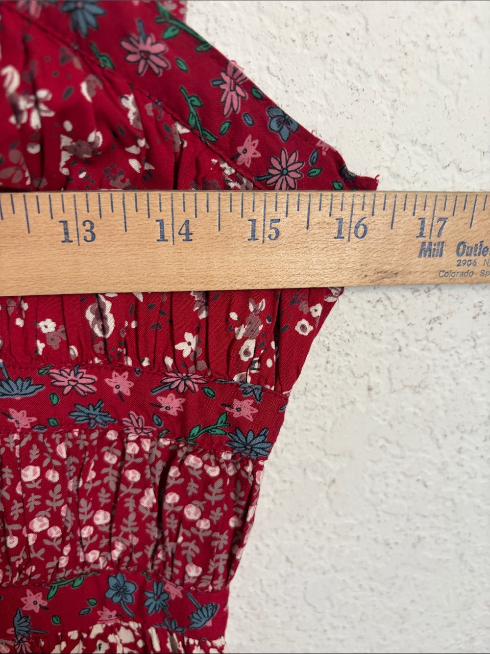 Free People Size 2 Red Floral Maxi Dress Ruffle Boho Tiered Cottagecore Sundress - Picture 4 of 8